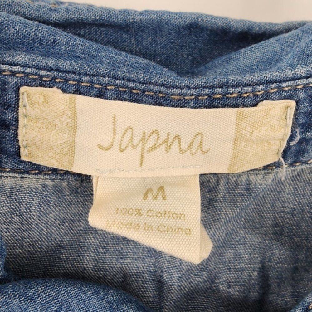JAPNA Button Down Denim Shirt Womens Size Medium M - Picture 3 of 5